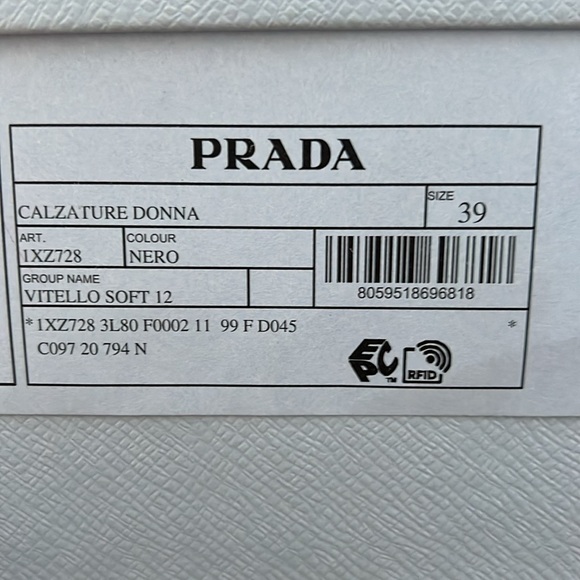 PRADA flat form espadrilles Cazature Donna Vitello Soft 12 sz 39 - Picture 7 of 7